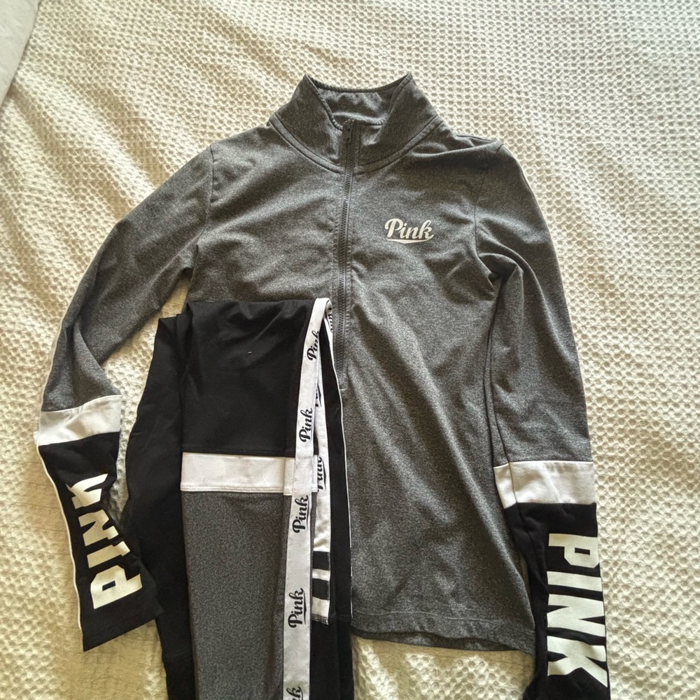 PINK Victoria Secrets Tracksuit Gray, Black & White